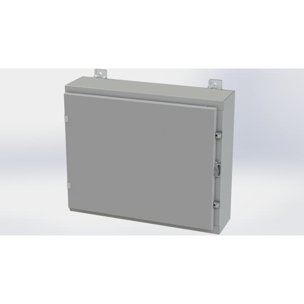 Clamps with Padlock Hasp Electrical Enclosures, 20 in H, 6 in D, 24 in W, NEMA 4, Carbon Steel